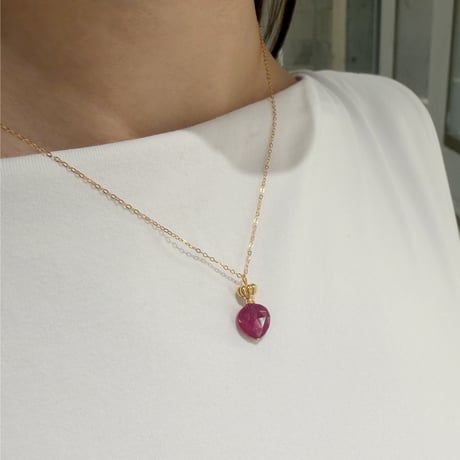 perfume bottle series　necklace＜ruby＞