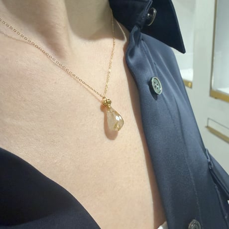 perfume bottle series　necklace ＜rutile quartz＞