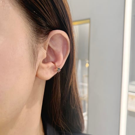 perfume bottle series　earcuff Msize＜mystictopaz green＞