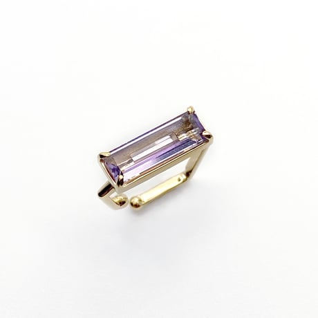 perfume bottle series　earcuff Square size＜pink amethyst＞
