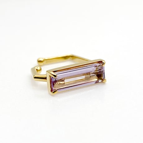 perfume bottle series　earcuff Square size＜pink amethyst＞