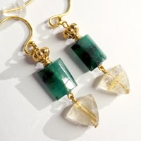 perfume bottle series　pierce＜ emerald＆rutile quartz＞