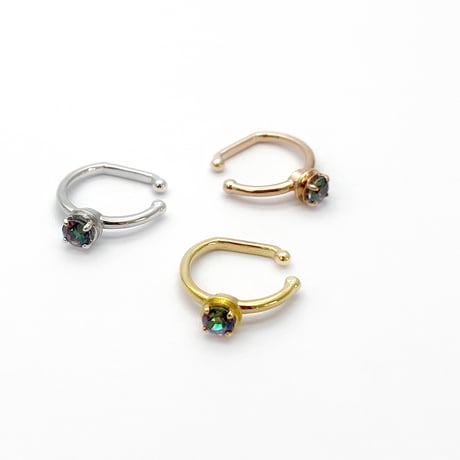 perfume bottle series　earcuff Ssize＜mystic topaz green＞