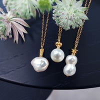 perfume bottle series　necklace ＜freshwater pearl＞