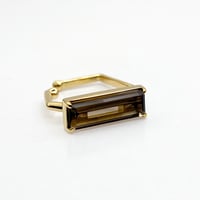 perfume bottle series　earcuff Square size＜smoky quartz＞