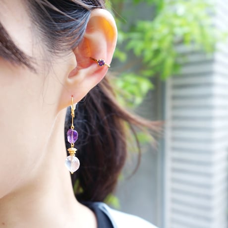perfume bottle series　earcuff Ssize＜amethyst＞