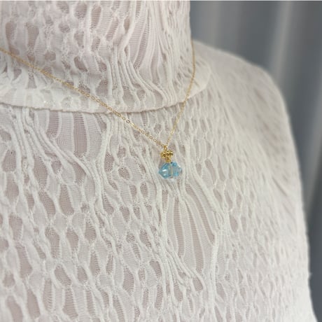 perfume bottle series　necklace ＜blue topaz＞