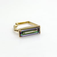 perfume bottle series　earcuff Square size＜mystic topaz green＞