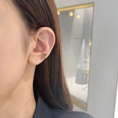 perfume bottle series　earcuff Msize＜mystictopaz green＞