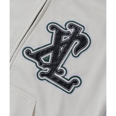 XLARGE / PATCHED THERMAL ZIP UP HOODED SWEATSHIRT