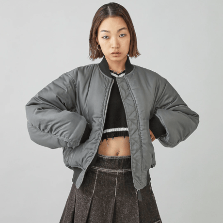 X-girl / PANELED FUR REVERSIBLE MA-1 JACKET