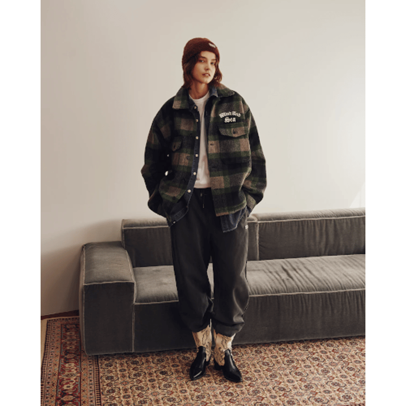 新品WIND AND SEA Shaggy Plaid Shirt Jacket WIND AND SEA / Shaggy Plaid Shirt Jacket | KNOW