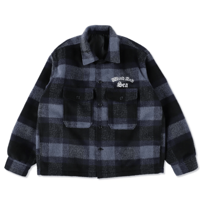 新品WIND AND SEA Shaggy Plaid Shirt Jacket Shaggy Plaid Shirt Jacket – WIND AND SEA