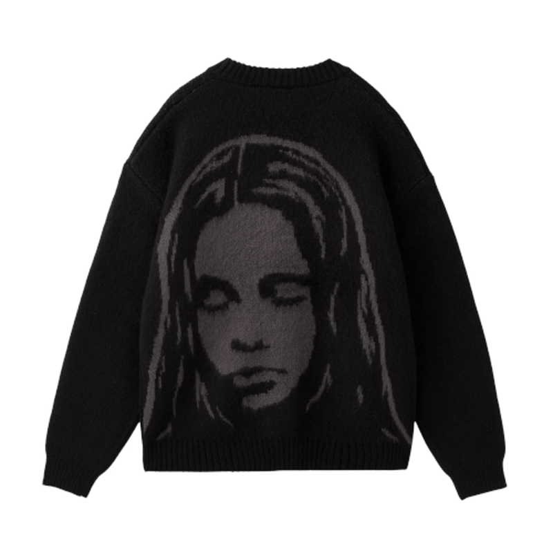 X-girl / FACE JACQUARD KNIT CARDIGAN | KNOWLEDGE