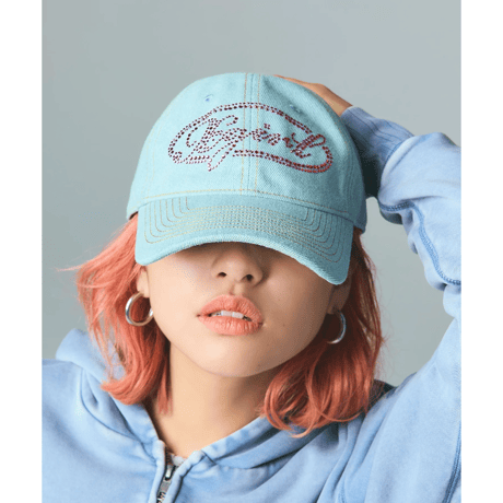 X-girl / RHINESTONE OVAL LOGO 6PANEL DENIM CAP
