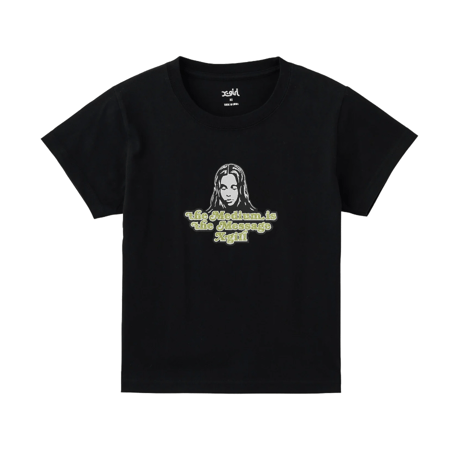 X-girl / GLITTER LOGO AND FACE S/S BABY TEE