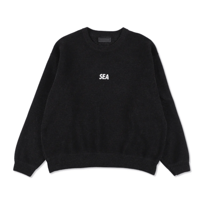 【新品未使用】SEA CREWNECK SWEATSHIRT BLACK／M WIND AND SEA / Mole Knit Crewneck Sweatshirt |