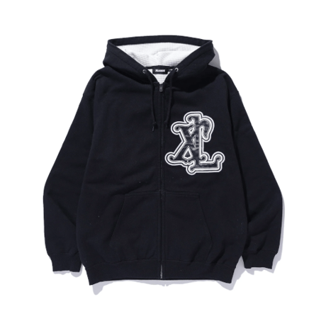 XLARGE / PATCHED THERMAL ZIP UP HOODED SWEATSHIRT