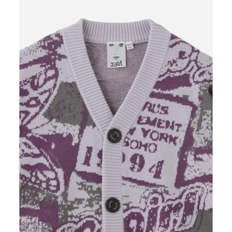 X-girl / COLLAGE GRAPHIC JACQUARD KNIT