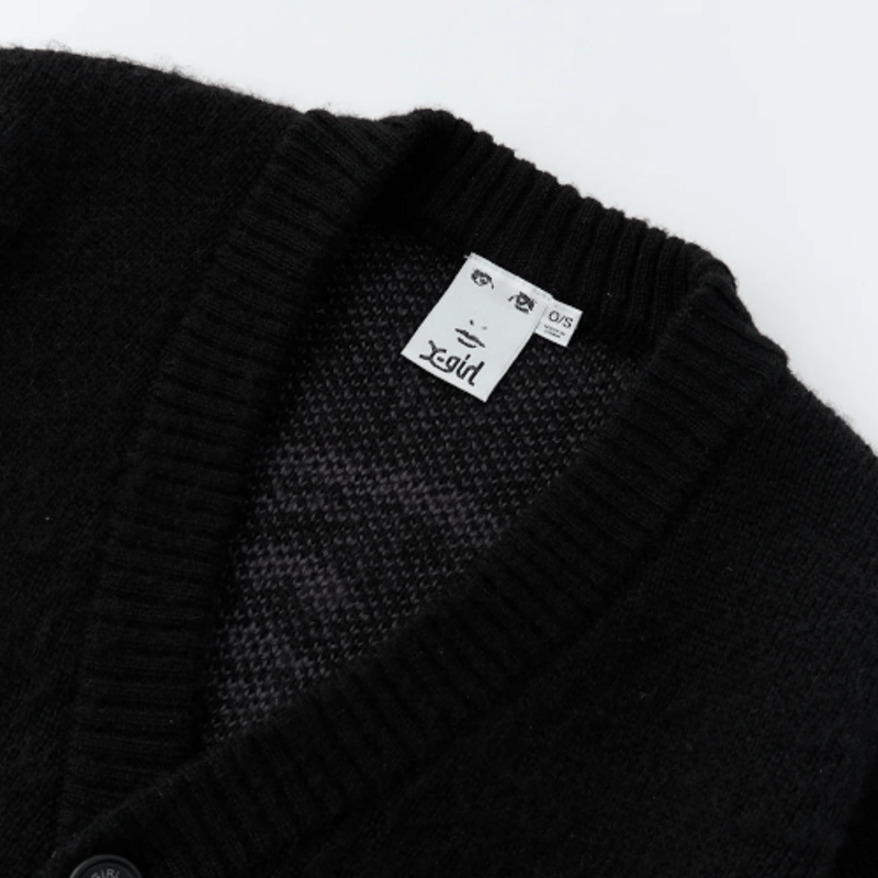 X-girl / FACE JACQUARD KNIT CARDIGAN | KNOWLEDGE