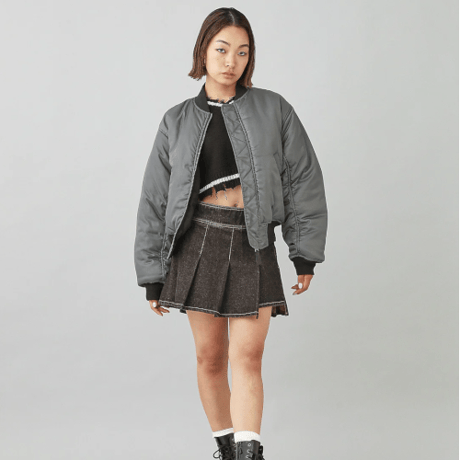 X-girl / PANELED FUR REVERSIBLE MA-1 JACKET