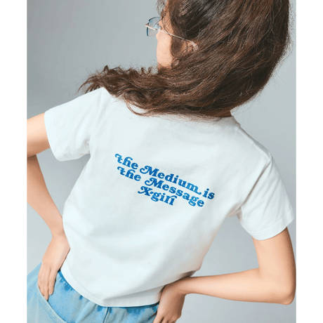 X-girl / GLITTER LOGO AND FACE S/S BABY TEE