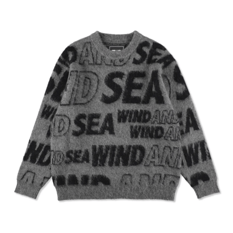 WIND AND SEA / Shaggy Logo Knit Sweater | KNOWL