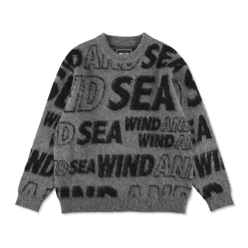 トップス wind and sea Shaggy Knit Sweater L gray Shaggy BIGSEA Knit Sweater – WIND AND SEA