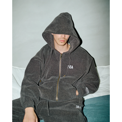 ジップパーカー WIND AND SEA / Mole Knit Zip Up Hooded Sweatshirt/BLK/25-Q3-KN-01 WIND AND SEA / Mole Knit Zip Up Hooded Sweatshi