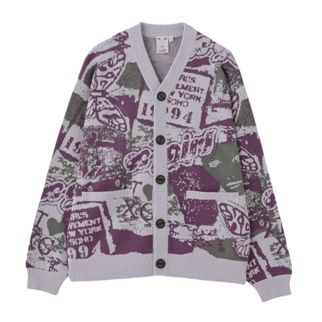 X-girl / COLLAGE GRAPHIC JACQUARD KNIT