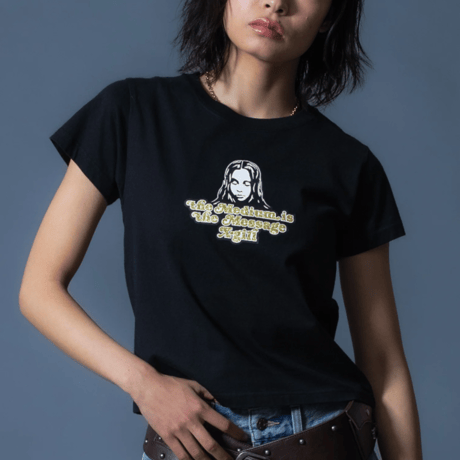 X-girl / GLITTER LOGO AND FACE S/S BABY TEE