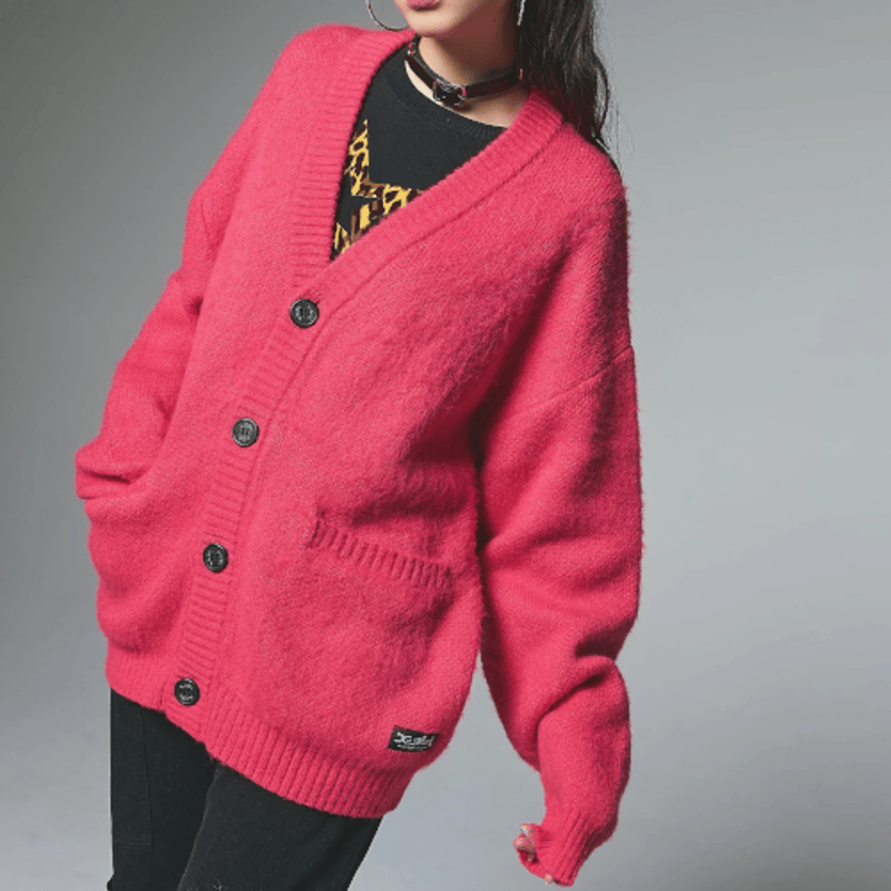 X-girl / FACE JACQUARD KNIT CARDIGAN | KNOWLEDGE