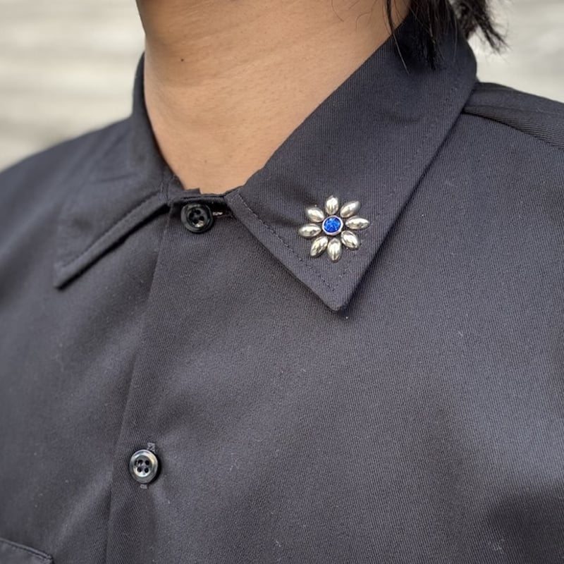HTC Dickies ワークシャツ　半袖　ターコイズ　フラワースタッズ　USA HTC Dickies Short Sleeve Work Shirt #Flower Stone : STANDARD