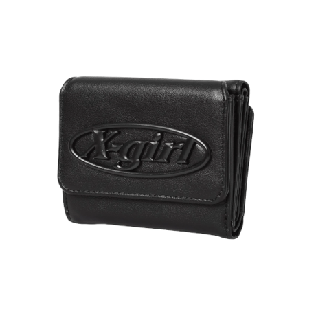 X-girl / TONAL OVAL LOGO BUCKLE FAUX LEATHER MINI WALLET