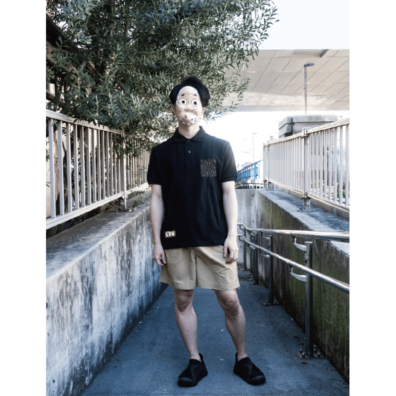 和の円相鹿の子ポロシャツ Japanese Circle Pique Polo Shirt