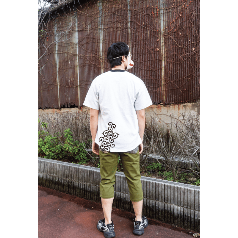 唐草のカットソー半袖ダボ Arabesque cut and sew short sleeve