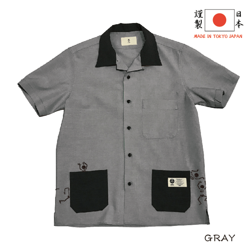 日本製スカルボーリングシャツ Skull ring shirt made in Japan K 日本製スカルボーリングシャツ Skull ring shirt made in Japan K