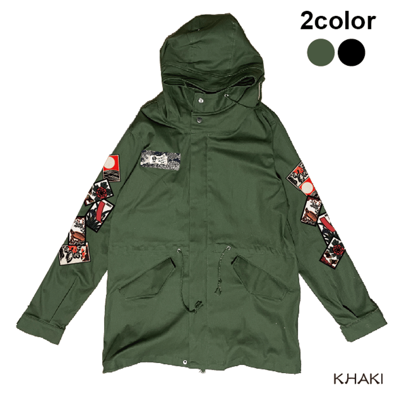 花札ストレッチモッズコート Hanafuda stretch mod coat KJ-428