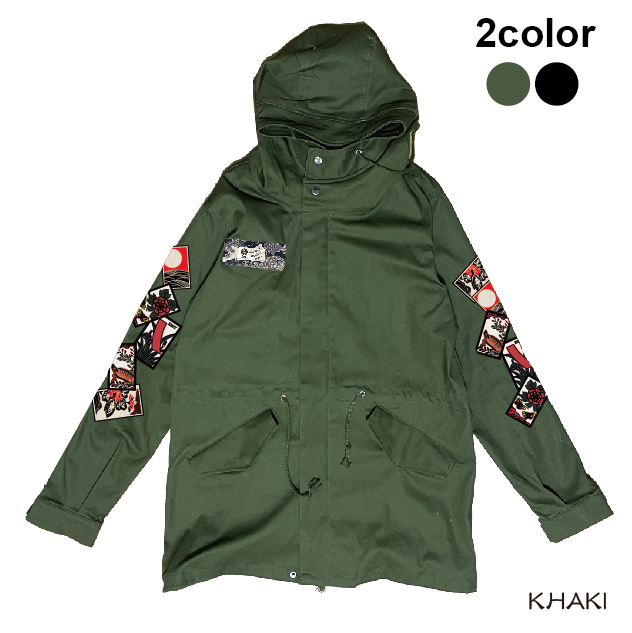 花札ストレッチモッズコート Hanafuda stretch mod coat KJ-428