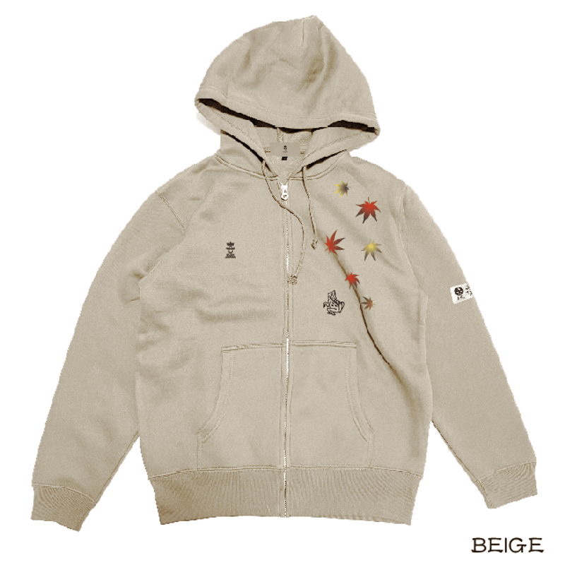 秋から冬の裏起毛ジップパーカーFleece-lined zip hoodie for aut