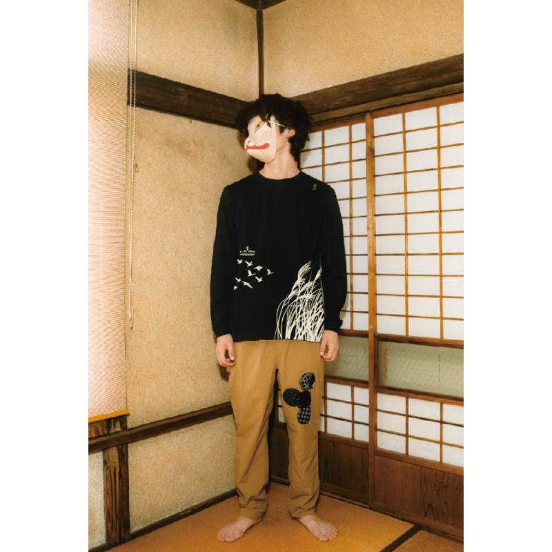 ススキのロンT Japanese pampas grass long-sleeved T-s