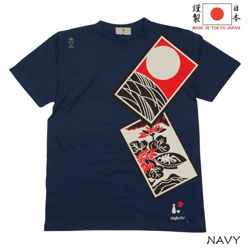 月見酒花札Tシャツ Tsukimi Sake Hanafuda T-shirts KJ-020
