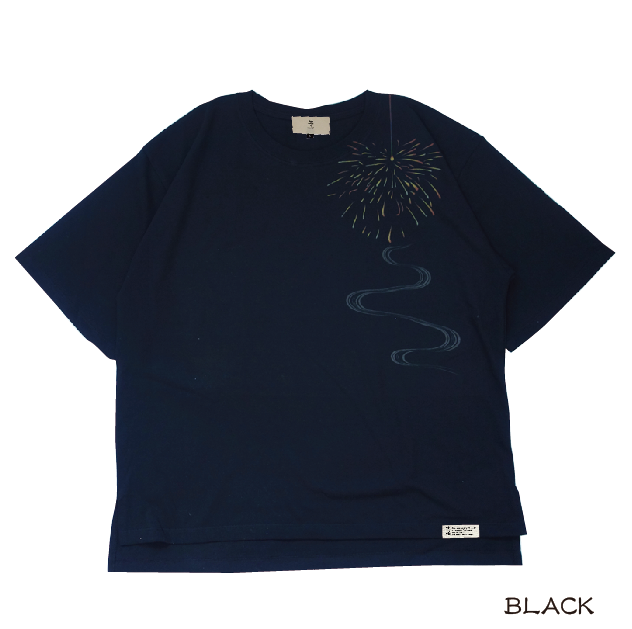 線香花火ビックシルエットTシャツ　Sparkler big silhouette T-shirt KJ-12010
