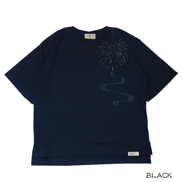 線香花火ビックシルエットTシャツ Sparkler big silhouette T