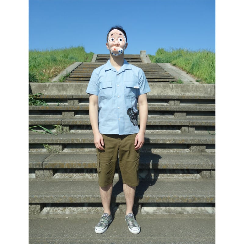 よきこときく開襟ワークシャツ Open collar work shirt to hear g