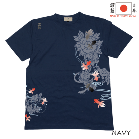 牡丹金魚Tシャツ BOTAN goldfish T-shirts KJ-02017