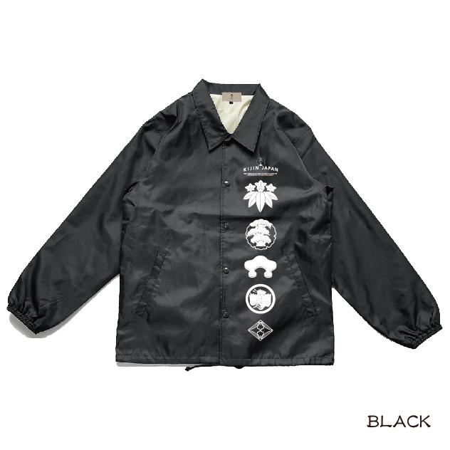 三つ巴のコーチジャケット 喜人 KJ-22802 和柄 和風 家紋 ライトアウター 三つ巴のコーチジャケット Japanese family crest coach jacket