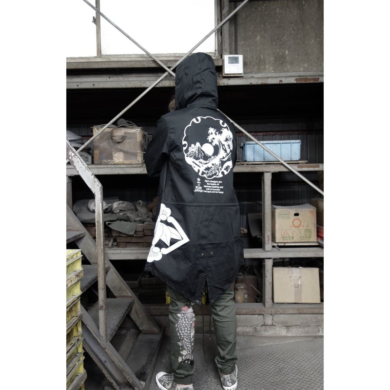 SKULLWORKS スカルプリント モッズコート　黒　美品！ 波富士のモッズコート KJ-91805 | 喜人公式オンラインショップ