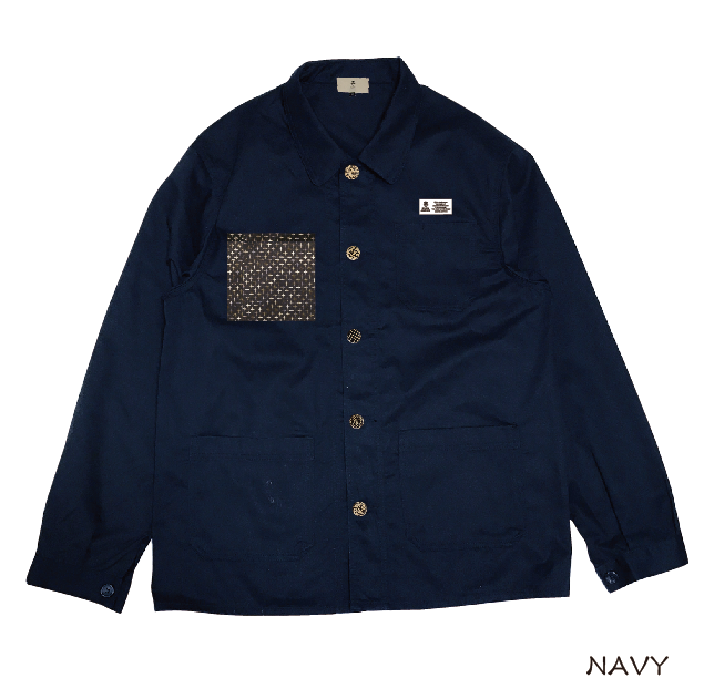 藍工房　紫のボタン付きジャケット　新品未使用♡ クレイジー和ボタンブルゾン Crazy Japanese button blouson KJ