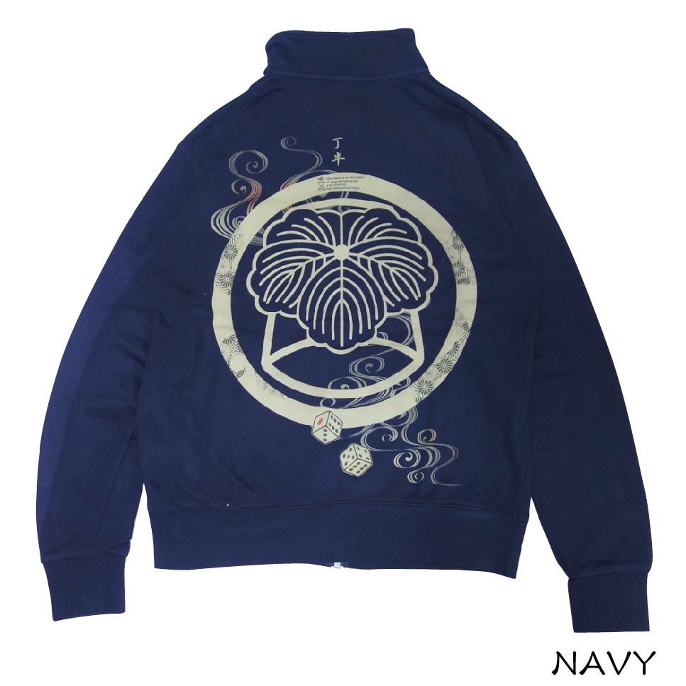 丁半のスウェットブルゾン Japanese gambling 